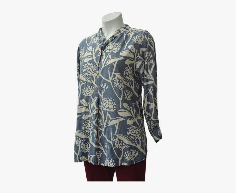 Frangipani French Blue Easy Rayon Blouse, 3 Sizes - Pattern, transparent png download