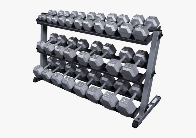 W/ Optional 3rd Tier And Round Hex Dumbells - Body Solid Gdr60, transparent png download