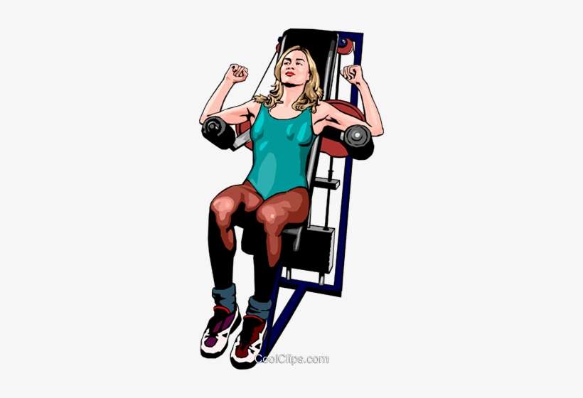 Woman Using Weight Machine Royalty Free Vector Clip - Biceps Curl, transparent png download