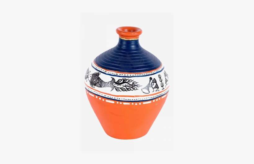 Warli Hand Painted Vase - Vase, transparent png download