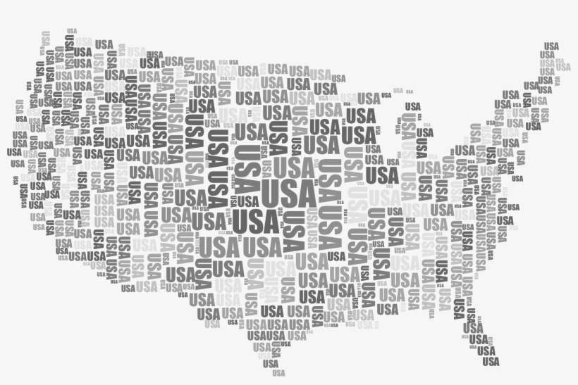 This Free Icons Png Design Of Usa Word Cloud Grayscale, transparent png download