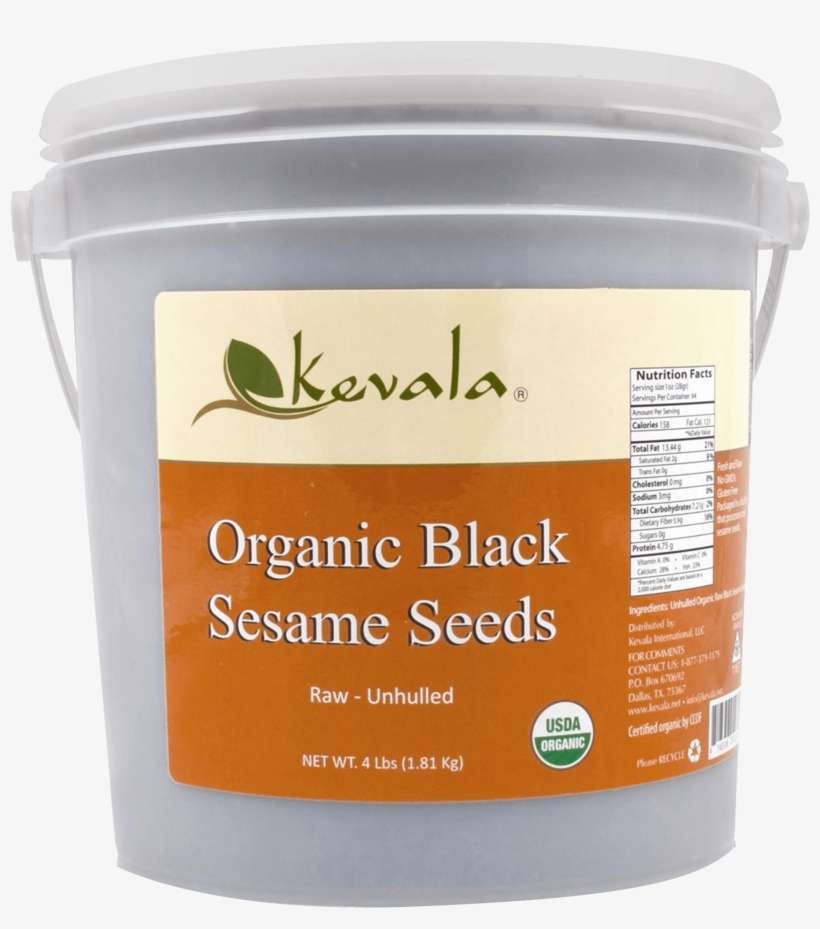 Organic Raw Black Sesame Seeds 4 Lb - Organic Raw Black Sesame Seeds (unhulled) 4 Lb, transparent png download