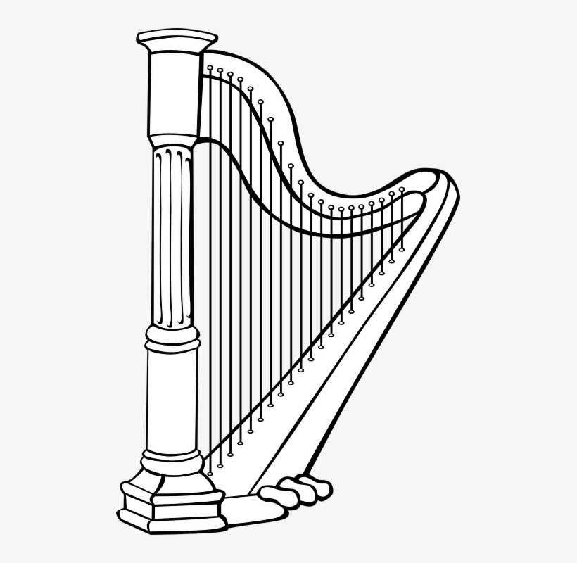 Musical Free Vector Graphic On Pixabay Classical - Harp Clipart, transparent png download