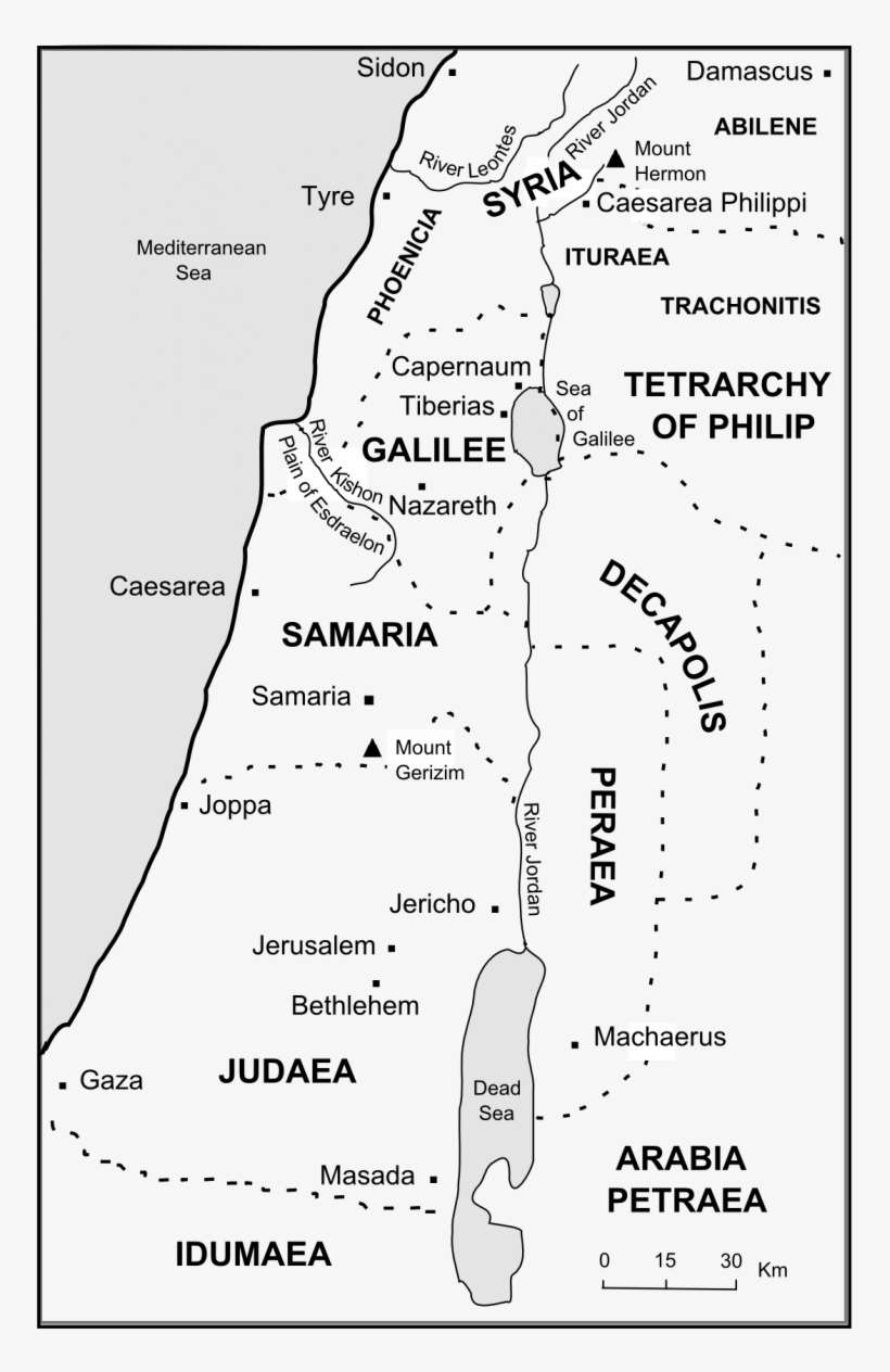 Map Of Rulers Of Palesrtine - Matthew 4 25 Map, transparent png download