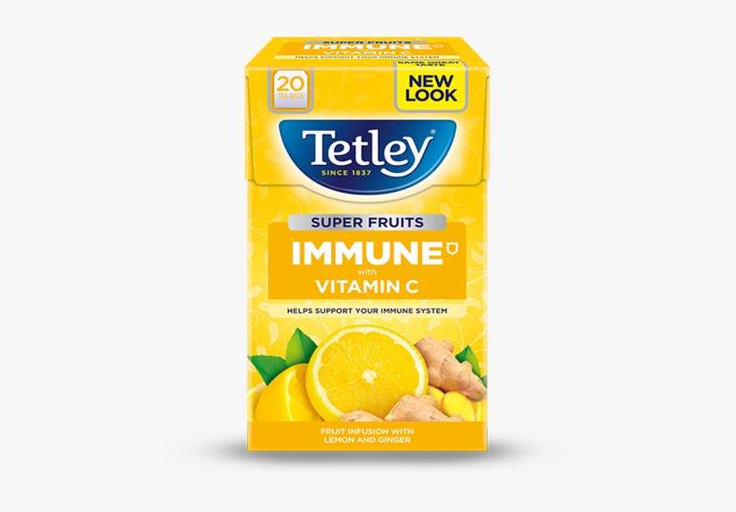 Super Fruits Lemon & Ginger - Tetley Green Lemon 50 Teabags Delivered Worldwide, transparent png download