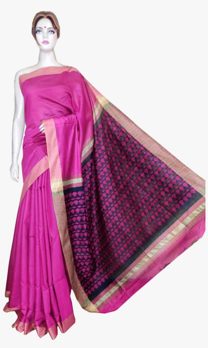 Handwoven Bhagalpuri Cotton Silk Saree - Bhagalpuri Silk, transparent png download