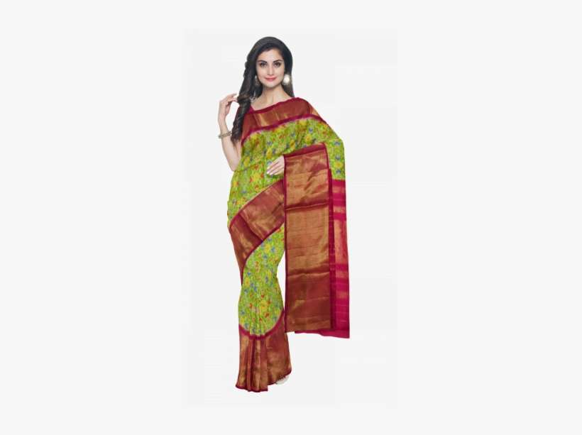 Pochampally Ikat Silk Saree - Sari, transparent png download