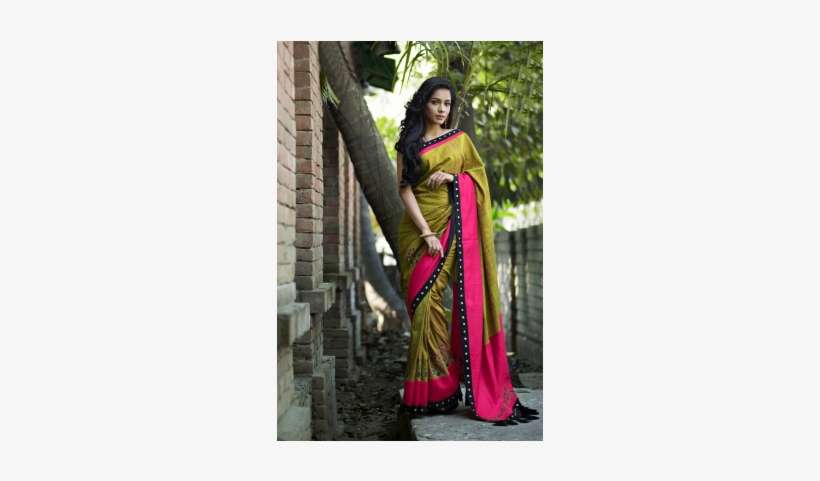 Moss Green Motka Silk Saree - Silk, transparent png download