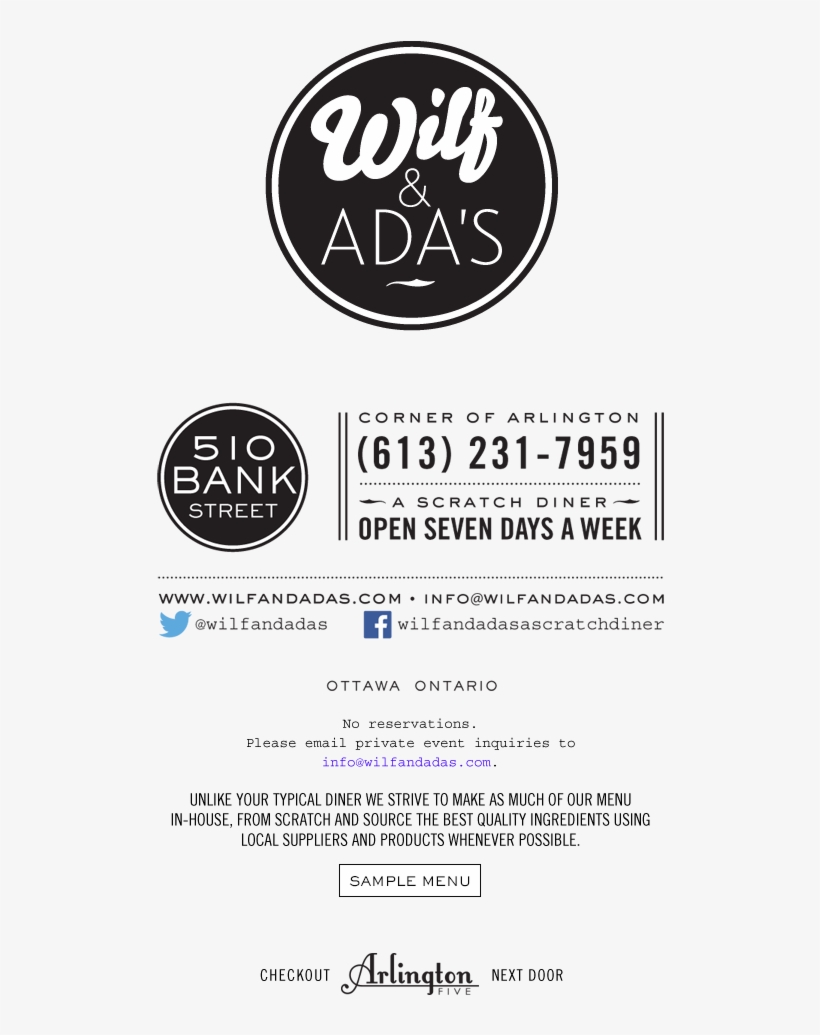 Wilf & Ada's A Scratch Diner - Wilf & Ada's, transparent png download