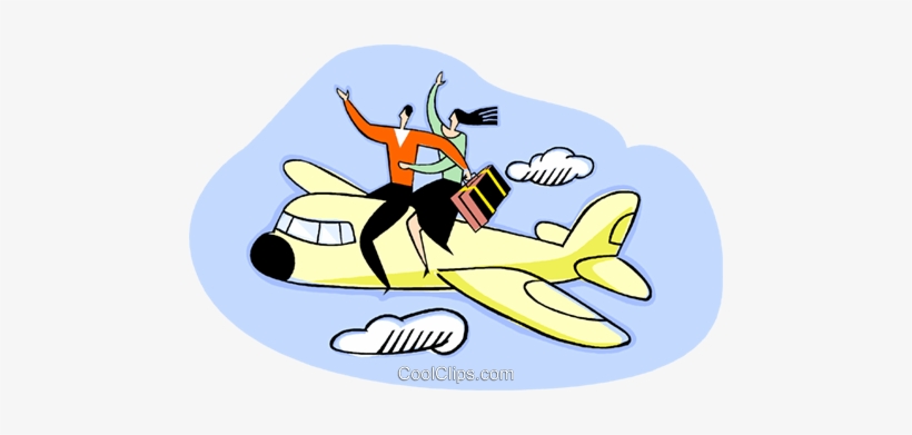 Couple Riding On Top Of Airplane Royalty Free Vector - Verbes En Er Exercices Pdf, transparent png download