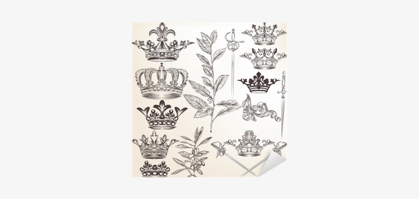 Collection Of Vector Heraldic Crowns And Laurel Leafs - Vector Graphics, transparent png download