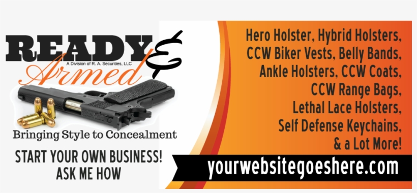 Ready & Armed Vinyl Horizontal Banner - Business Card, transparent png download