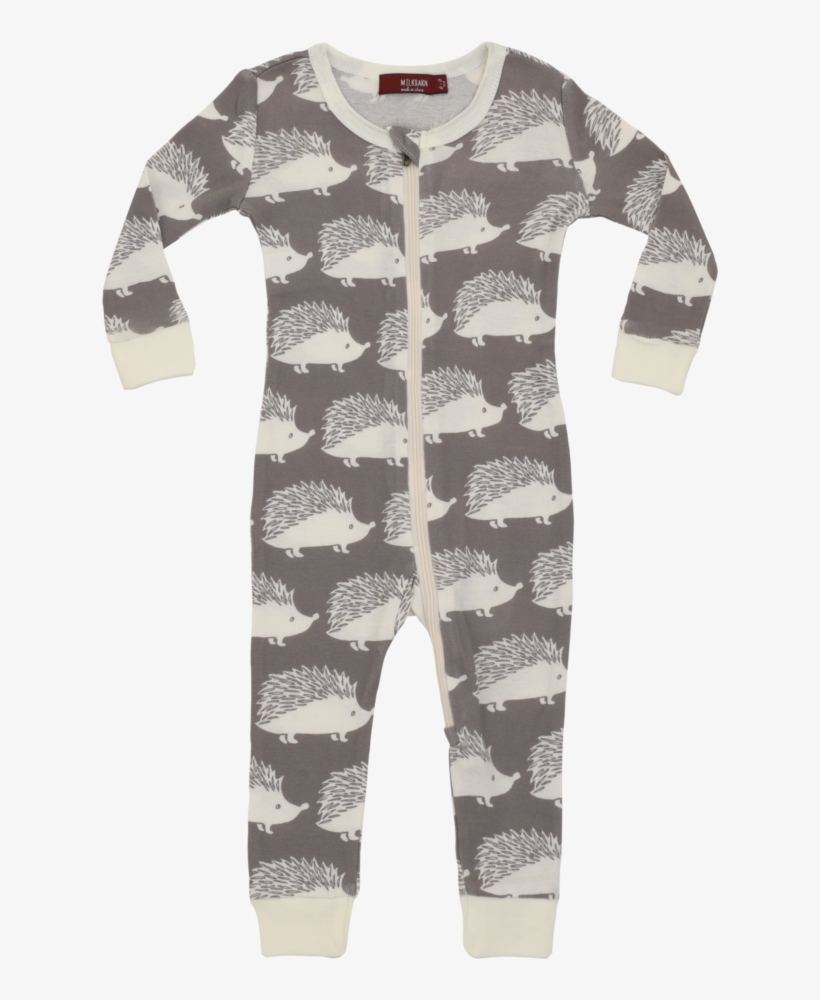 Milkbarn Baby Organic Cotton Zipper Pajama - Hedgehog Pajamas, transparent png download