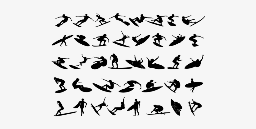 Surfer Silhouettes, transparent png download