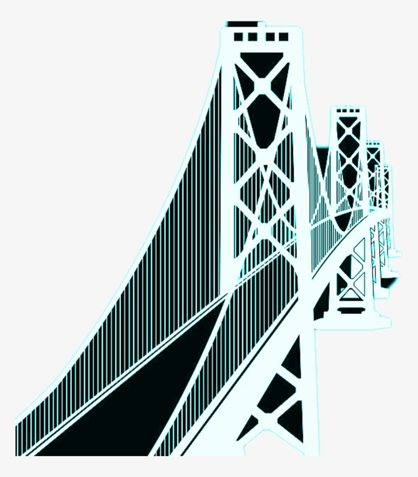 Bridge Water Building Large Green Black Silhouette - Large Slim Notebooks; San Francisco Bay Bridge - Poppy, transparent png download