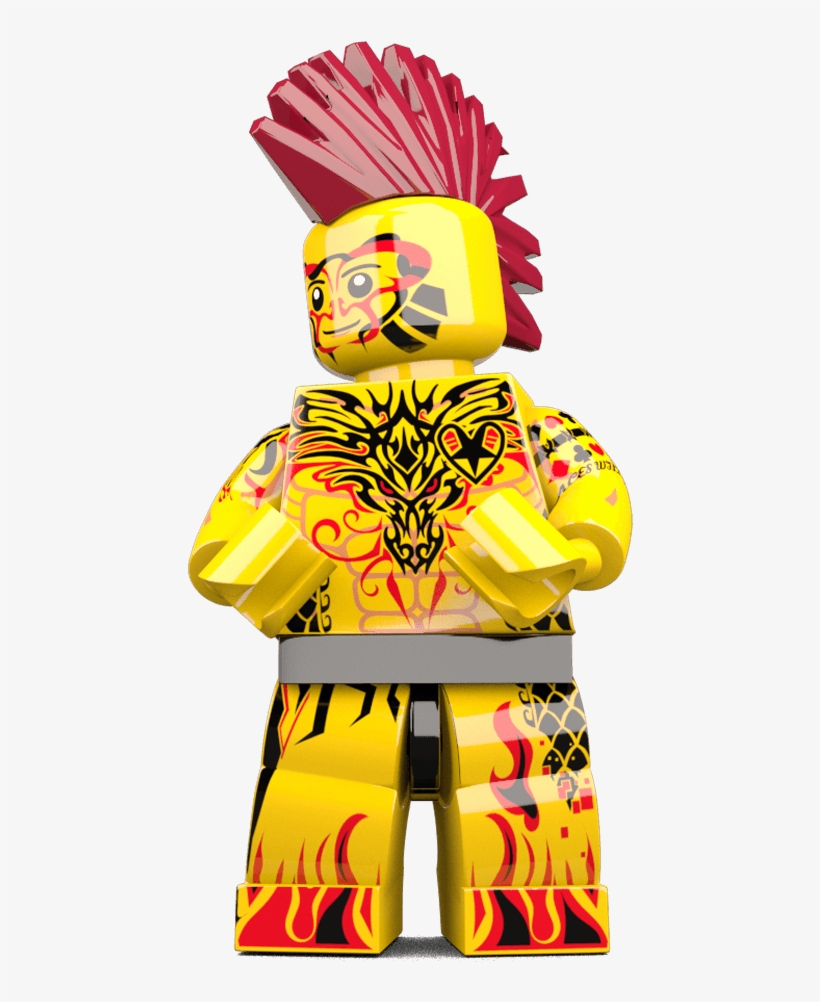 Mr Inkcredible Minifigure - Tribal Dragon Tattoo Square Sticker 3" X 3", transparent png download
