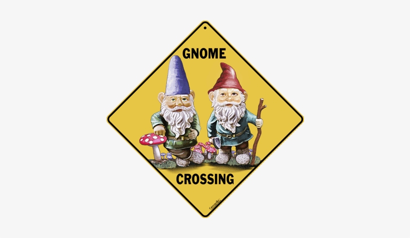 Gnome Crossing Sign - Crossing Sign, transparent png download