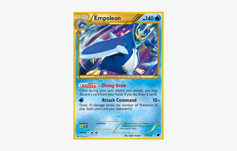 Empoleon 117/116 Bw Plasma Freeze Holo Secret Rare - Water Support Cards Pokemon, transparent png download
