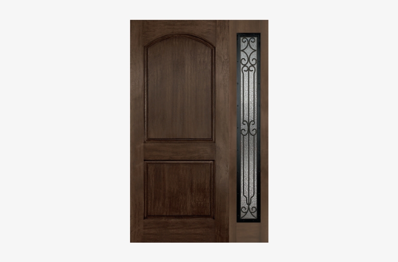Rustic Entry Doors - 2 Panel Fiberglass Entrance Door Brown, transparent png download
