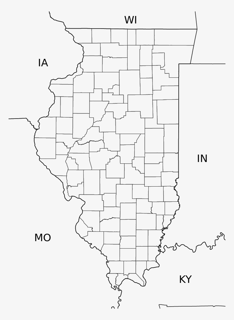 Outline Map Test - Illinois, transparent png download