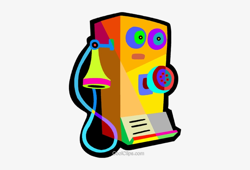 Old Telephone Royalty Free Vector Clip Art Illustration - Clip Art, transparent png download