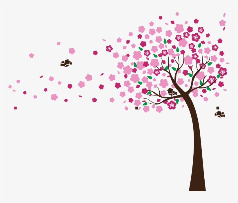 Árbol Floral - Vinilos De Arboles Png, transparent png download