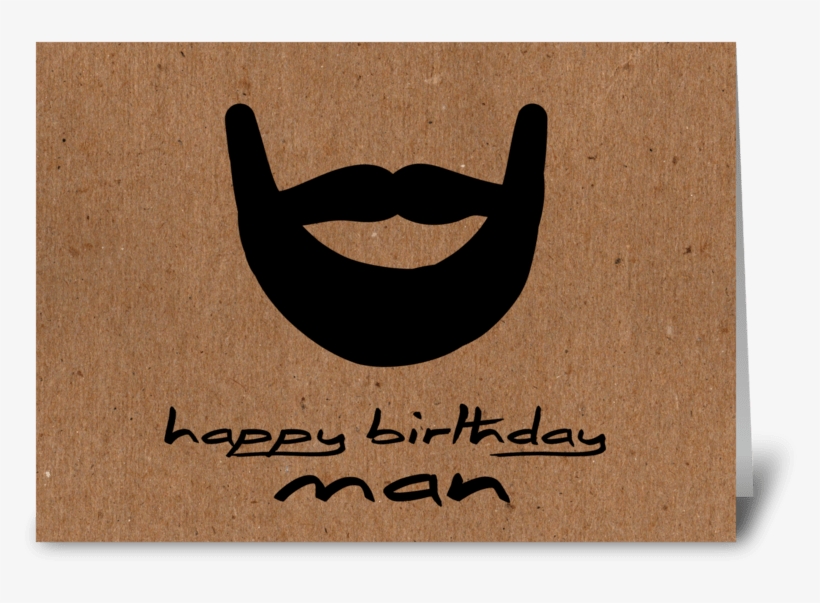 Happy Birthday Man Brown Paper Greeting Card - Paper, transparent png download