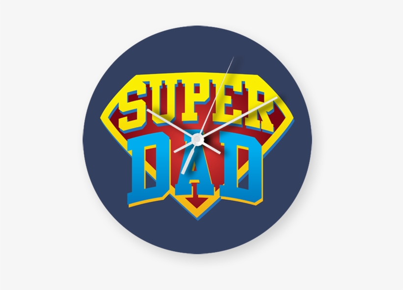 Super Dad Printed Wall Clock - Price, transparent png download