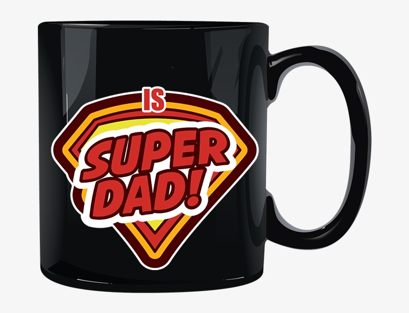 Super Dad Black Mug - Super Dad Happy Fathers Day Card Xlarge Cardnotebook, transparent png download