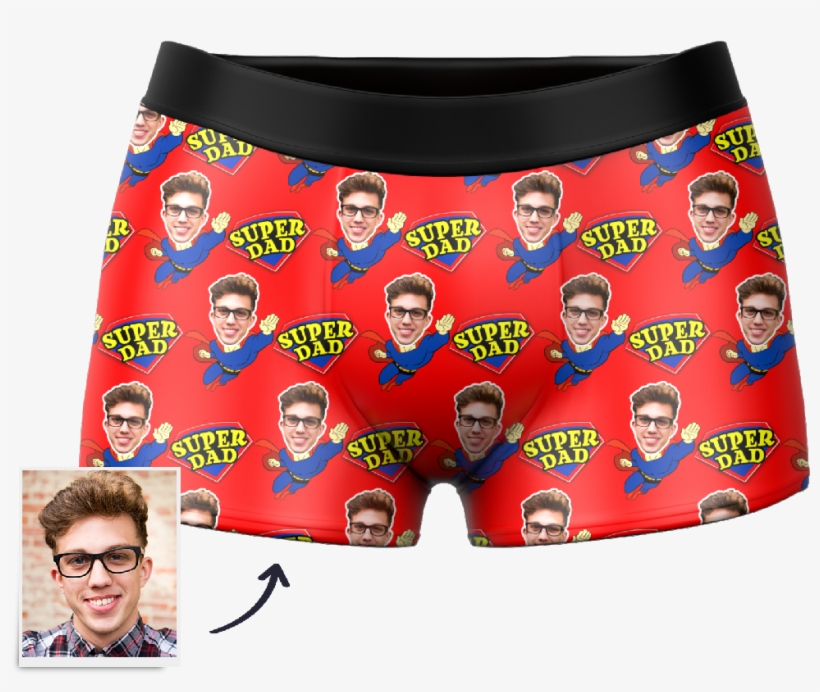 Custom Super Dad Boxer Shorts - Boxer Shorts, transparent png download