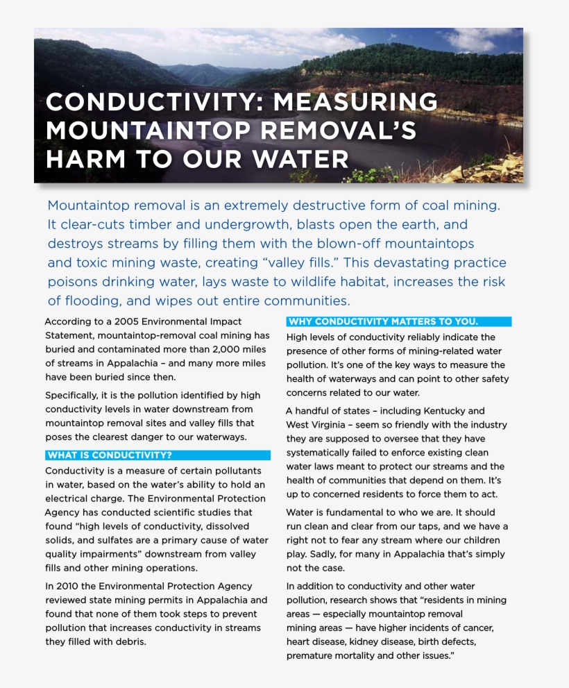 Download Fact Sheets On Mountain Top Removal - Ridge, transparent png download