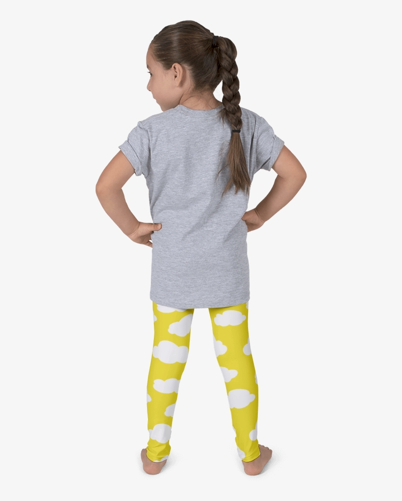 Sunny Skies Kid's Leggings - Cow Print Leggings For Girls, transparent png download