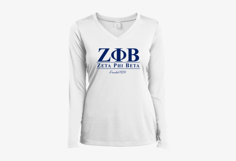 Zeta Phi Beta Ladies Long Sleeve Performance Vneck - Comey Is My Homey Sleeve, transparent png download
