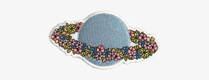 Flower Planet Iron-on Embroidered Patch - Embroidered Patch, transparent png download