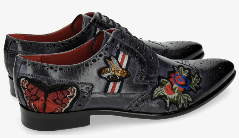 Derby Shoes Toni 30 Moroccan Blue Patch Flower Bee - Climbing Shoe, transparent png download