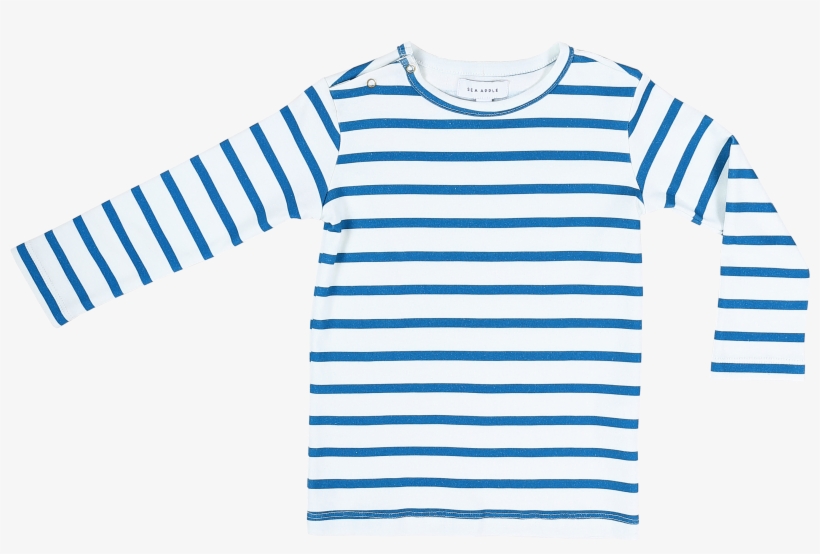 Blue Stripe Long Sleeve Top - Long-sleeved T-shirt, transparent png download