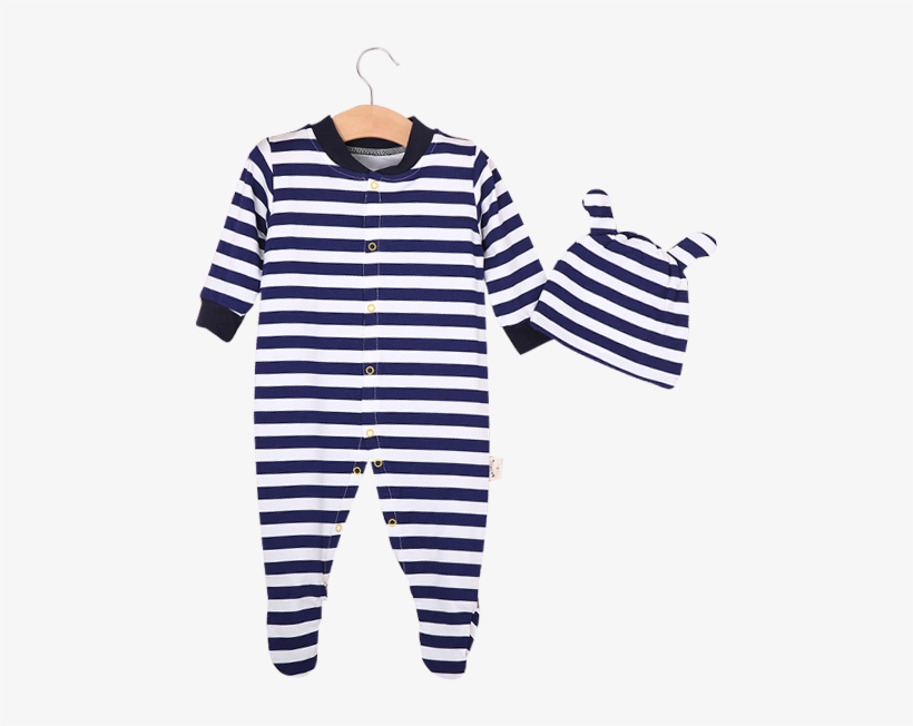 Blue Stripe Jumpsuit Set - Zwart Wit Gestreepte Trui, transparent png download