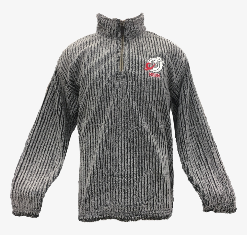 Msum Mens Wale Sherpa 1/2 Zip - Long-sleeved T-shirt, transparent png download
