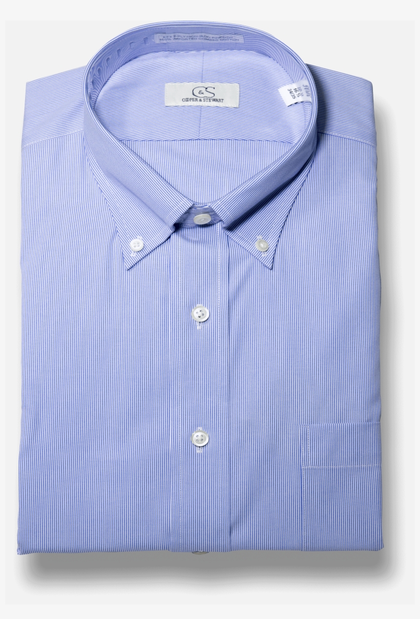 Cooper And Stewart Blue Fine Stripe Bd - Button, transparent png download