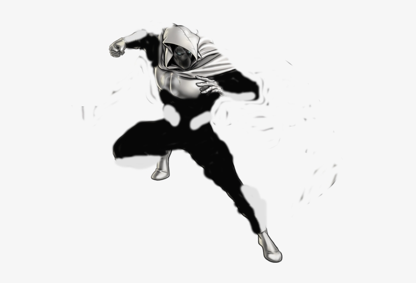 All-new Moon Knight Portrait Art - Black And White Superhero Suit, transparent png download