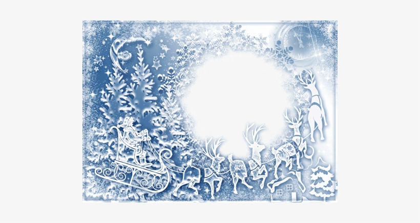 Christmas Fairy Tale - Christmas Frame Png Blue, transparent png download