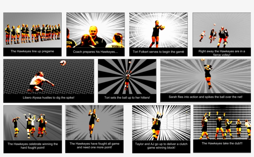 Epic Volleyball Comic Strip - Graphic Design, transparent png download