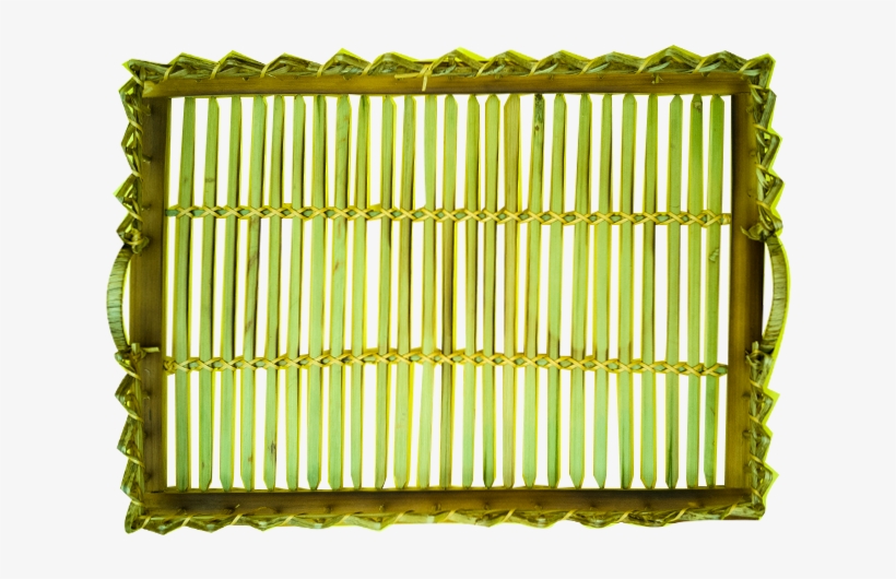 Side Design Scale Bamboo Tray In Yellow - Design, transparent png download