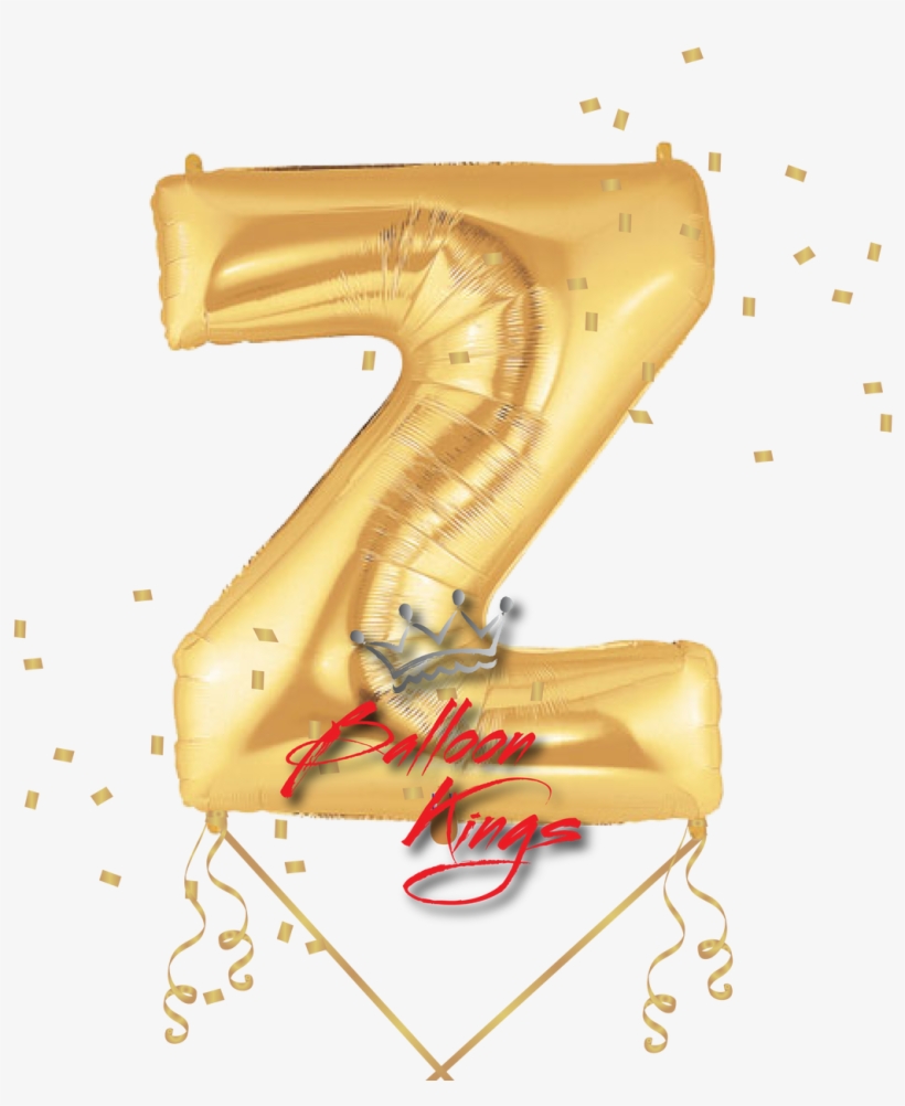 Gold Letter Z - 14'' Gold Megaloon Letter Z Foil Balloon, Air-fill, transparent png download