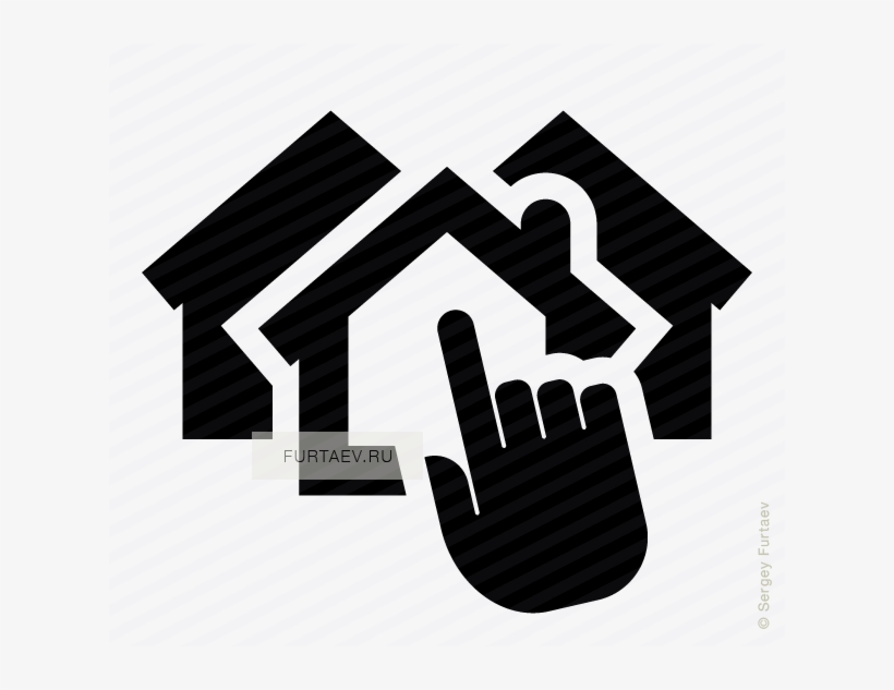 Vector Icon Of Several Houses Under Index Finger - Choosing Icons, transparent png download