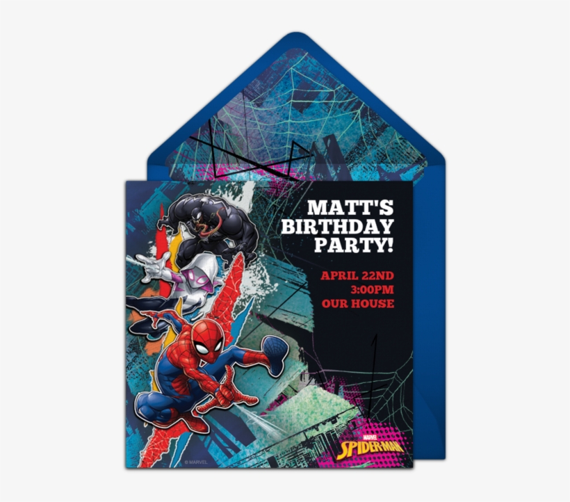 Spider-man Group Action Pose Online Invitation - Cti Spiderman Bettwäsche Superhero, transparent png download