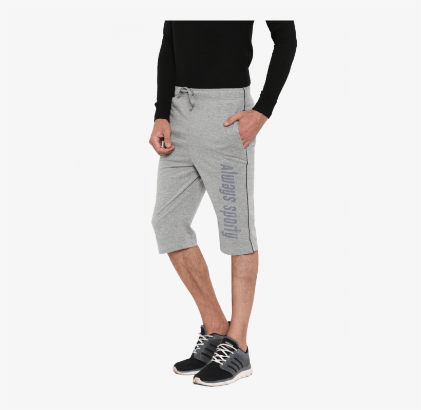 Zico Grey Melange Capris - Mens Capri Png, transparent png download