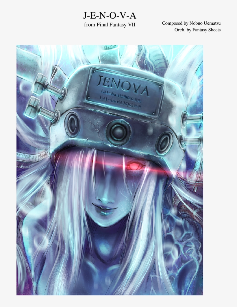 J E N O V A Sheet Music Composed By Composed By Nobuo Jenova Final Fantasy Fanart Png Image Transparent Png Free Download On Seekpng
