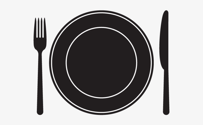 Emergency Food Pantry Plate And Flatware Icon - Plate Of Food Silhouette, transparent png download