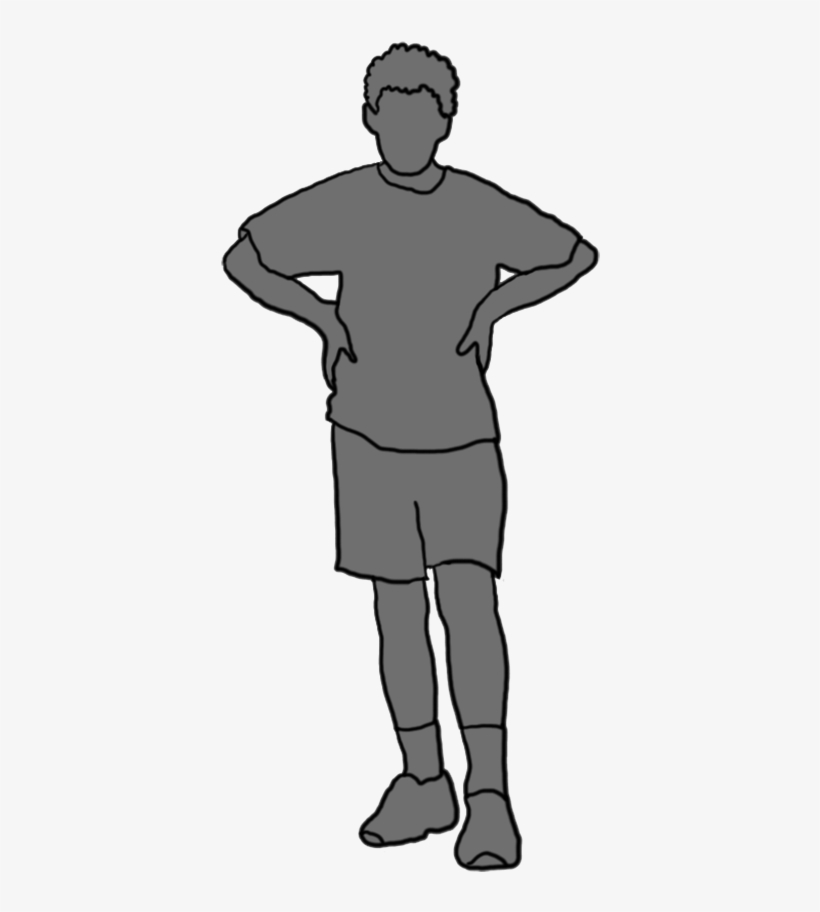 Grey Silhouette Boy Standing - Child, transparent png download